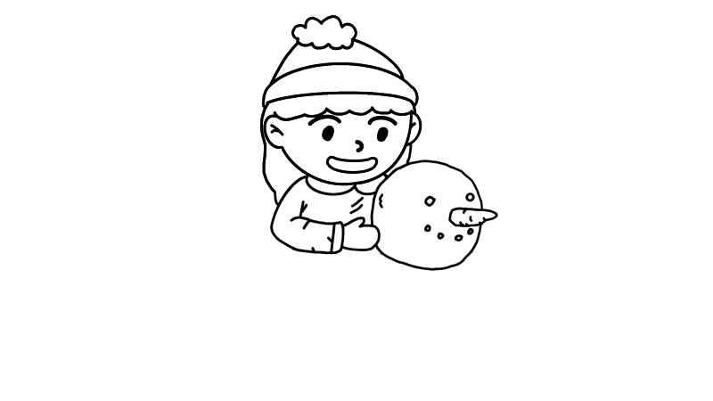 冬天堆雪人简笔画怎么画  冬天堆雪人简笔画画法