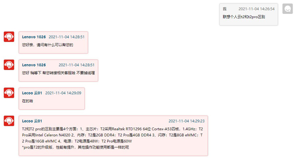 联想个人云t2和t2pro区别