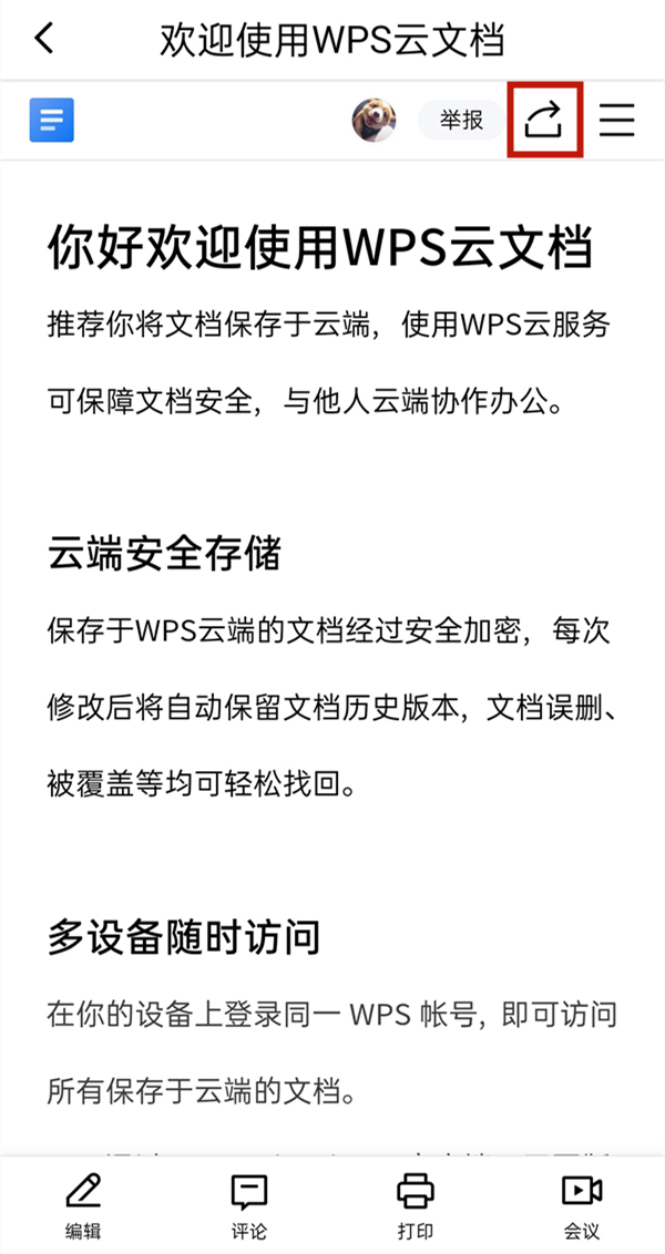 金山文档怎么打开访问权限