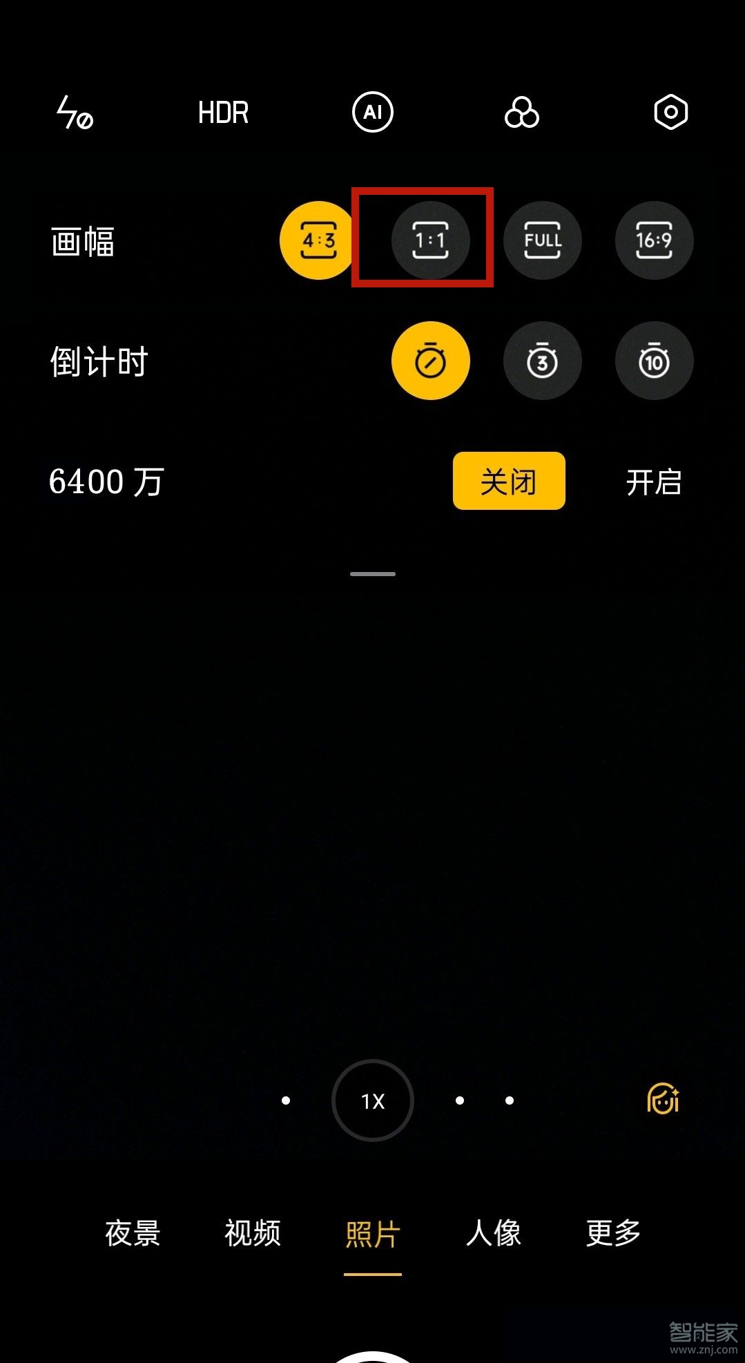 opporeno5拍照怎么设置正方形