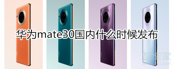 mate30国内什么时候发布