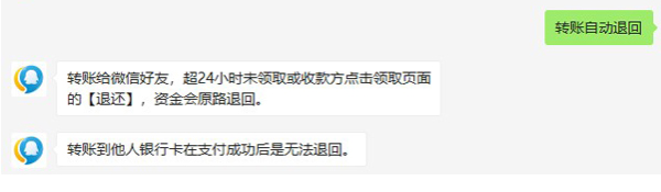 微信转账会自动退回吗