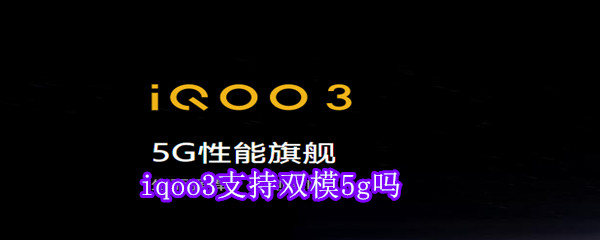 iqoo3支持双模5g吗