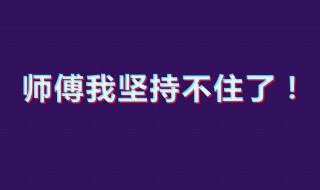 师傅我坚持不住了是什么歌 师傅我坚持不住了歌曲