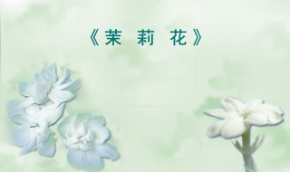 茉莉花歌曲简介 茉莉花的创作背景是怎样的