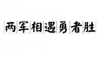 两军相遇勇者胜的意思 两军相遇勇者胜解释及出处