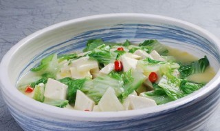 豆腐炒青菜的做法 青菜炒豆腐步骤