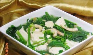 荠菜虾干豆腐汤的做法 虾仁荠菜豆腐汤的做法