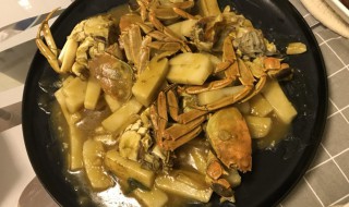 螃蟹炒香菇 平菇炒螃蟹的做法