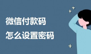 微信付款码怎么设置密码 微信付款码怎么设置密码支付功能