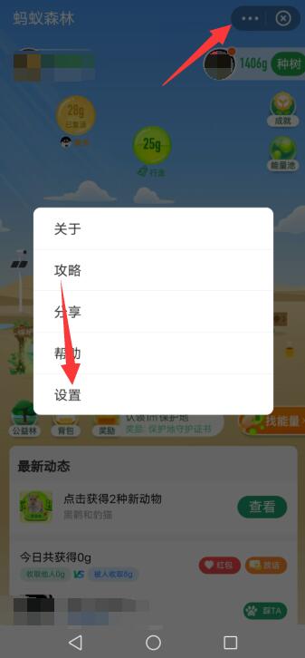 支付宝收能量提醒在哪里