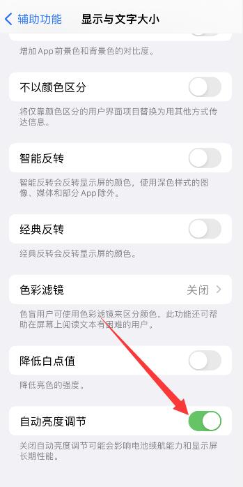 iPhone自动调节亮度没了