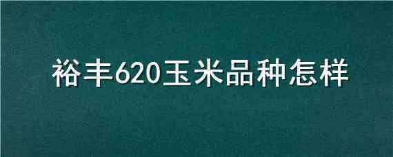 裕丰620玉米品种怎样（裕丰620玉米品种特征）