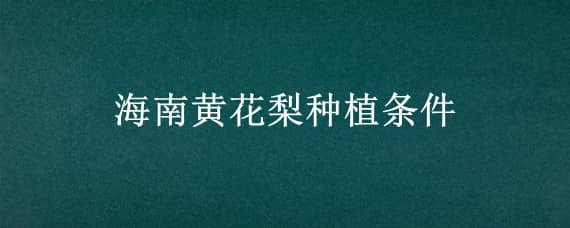 海南黄花梨种植条件 海南黄花梨种植条件与技术