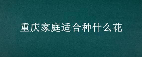 重庆家庭适合种什么花（重庆适合种花吗）