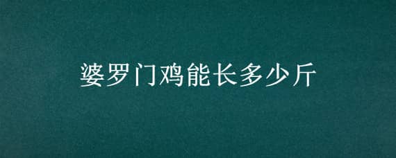 婆罗门鸡能长多少斤（巨型婆罗门鸡能长多少斤）