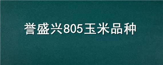 誉盛兴805玉米品种 誉盛兴805玉米品种价格