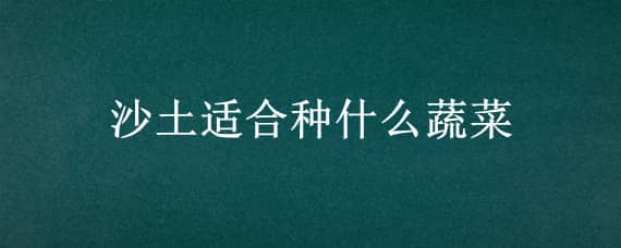 沙土适合种什么蔬菜 沙土地适合种什么蔬菜