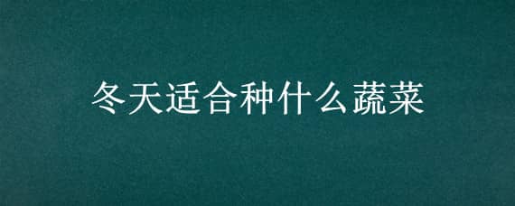 冬天适合种什么蔬菜 秋天和冬天适合种什么蔬菜