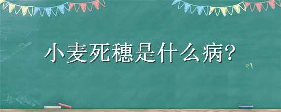 小麦死穗是什么病 小麦死穗是什么病害