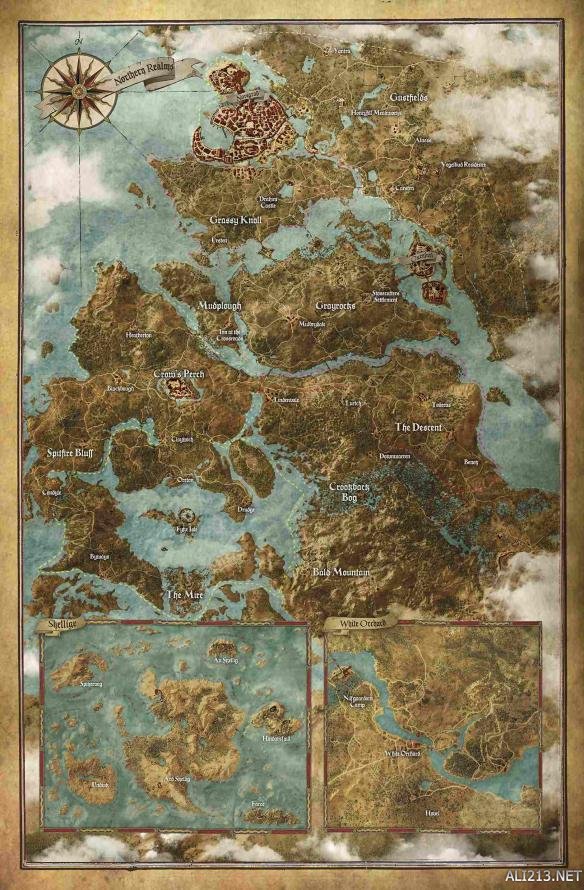 巫师3狂猎全地图 《巫师3：狂猎》高清地图一览