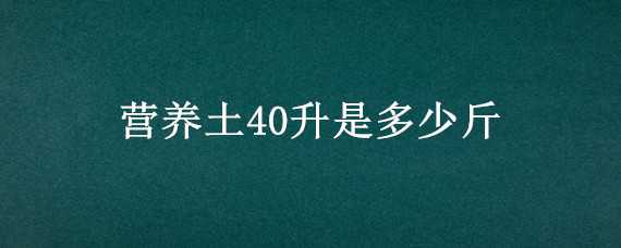 营养土40升是多少斤 40升营养土有多重