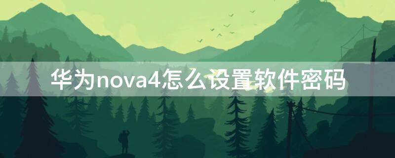 华为nova4怎么设置软件密码