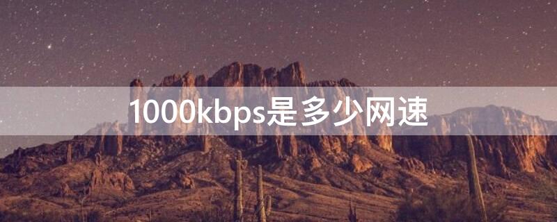 1000kbps是多少网速