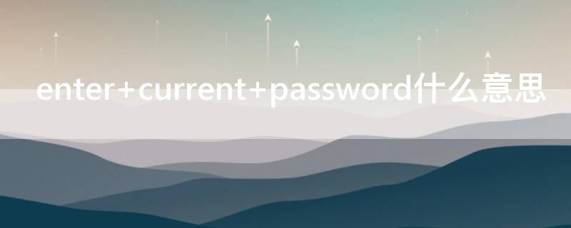 enter current password什么意思