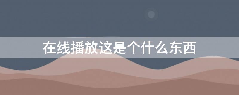 在线播放这是个什么东西