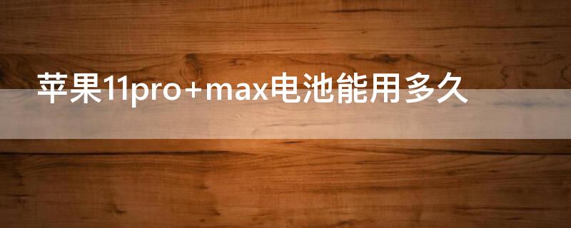 iPhone11pro max电池能用多久