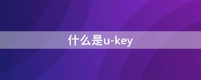 什么是u-key