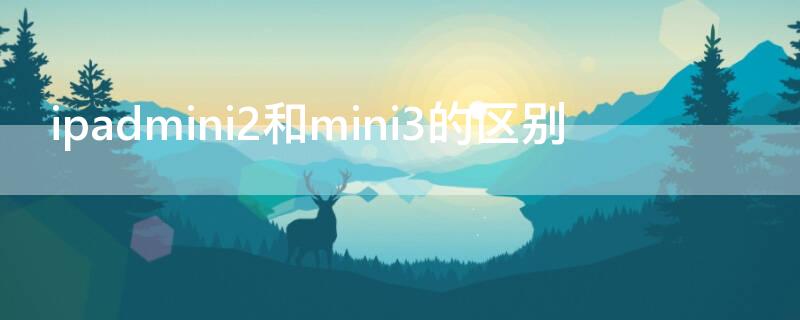 ipadmini2和mini3的区别