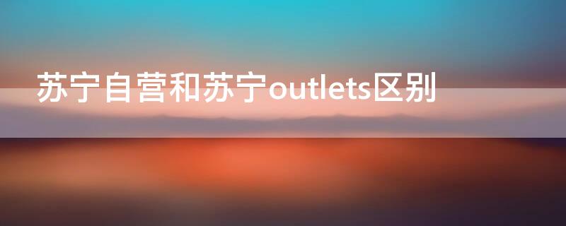 苏宁自营和苏宁outlets区别