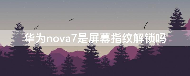 华为nova7是屏幕指纹解锁吗