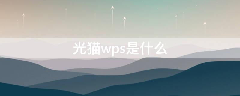 光猫wps是什么