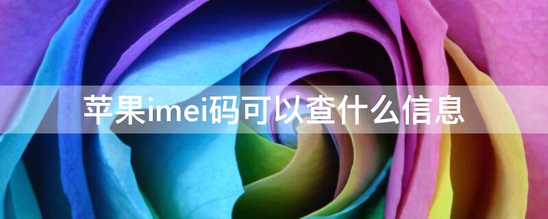 iPhoneimei码可以查什么信息