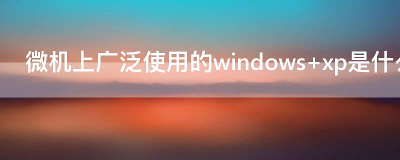 微机上广泛使用的windows xp是什么