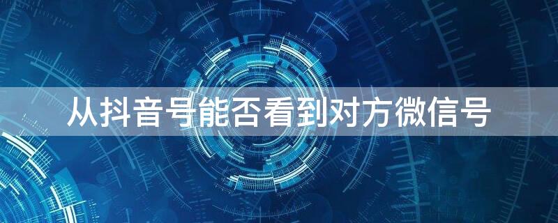 从抖音号能否看到对方微信号