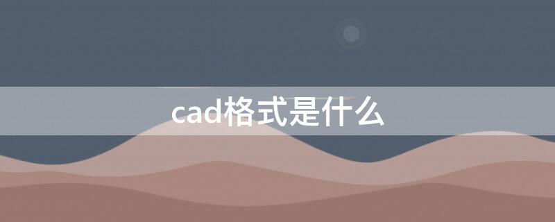 cad格式是什么 cad格式是什么意思