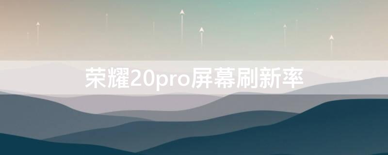 荣耀20pro屏幕刷新率 荣耀20 pro刷新率