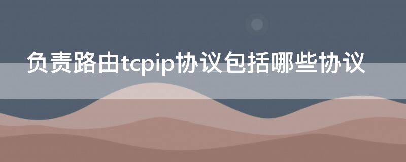 负责路由tcpip协议包括哪些协议（tcpip协议是什么网络上所使用的协议）