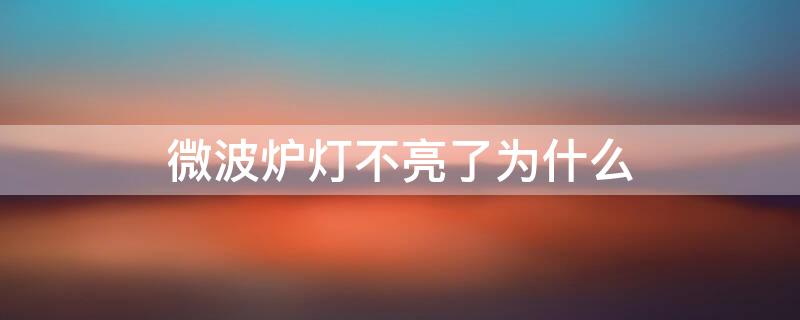 微波炉灯不亮了为什么 微波炉的灯不亮了