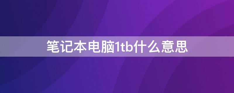 笔记本电脑1tb什么意思 台式电脑1tb是什么意思