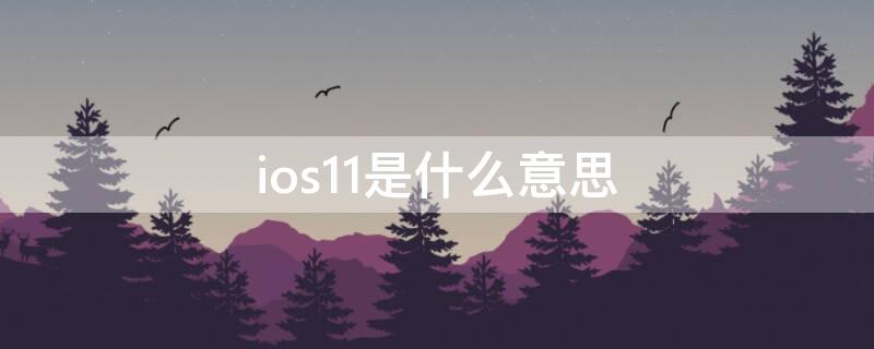 ios11是什么意思（ios11是什么系统）