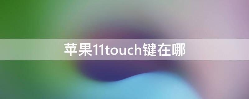 iPhone11touch键在哪（iphone11的3dtouch怎么设置）