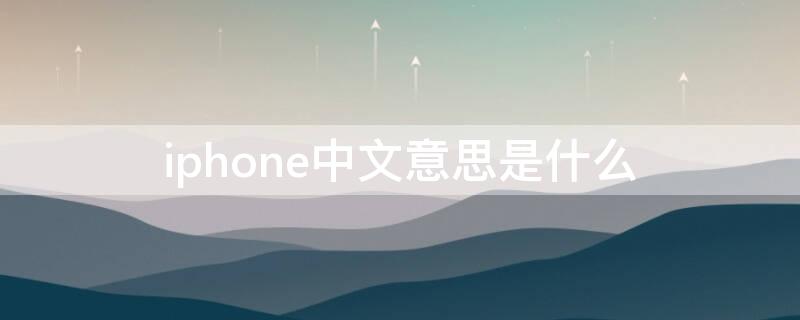 iPhone中文意思是什么 iPhone中文什么意思