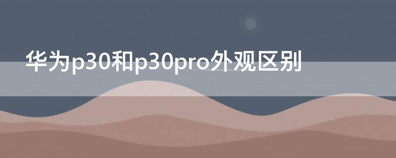 华为p30和p30pro外观区别 跟华为p30pro外观一样的手机