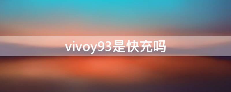 vivoy93是快充吗（vivoy93是快充还是闪充）