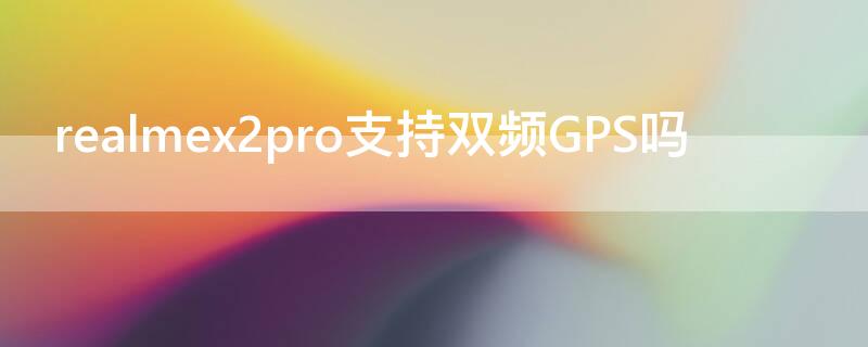 realmex2pro支持双频GPS吗（realme x7pro gps）